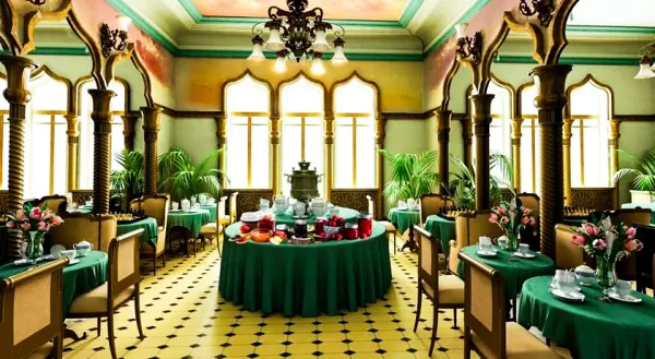 Императориский чайный стол в санатории «Главные Нарзанные ванны» в г. Кисловодске - фотография